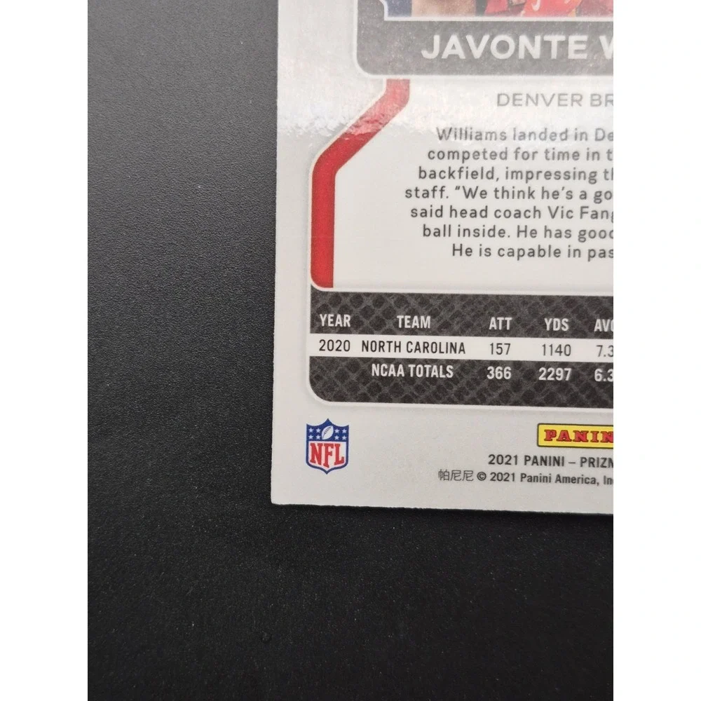 2021 Panini Prizm Javonte Williams #345 Green Pulsar Prizm (RC)  Denver Broncos